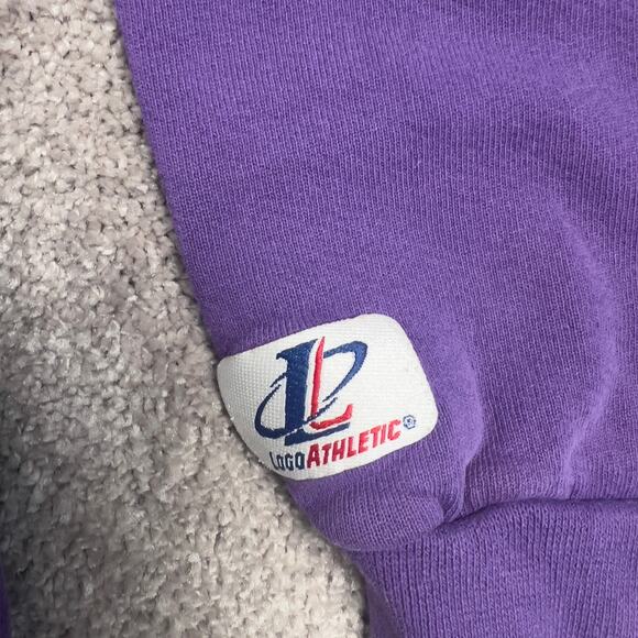 Purple Vtg Charlotte Hornets Sweatshirt Logo Athletic Crewneck Size XL NBA - Picture 5 of 8